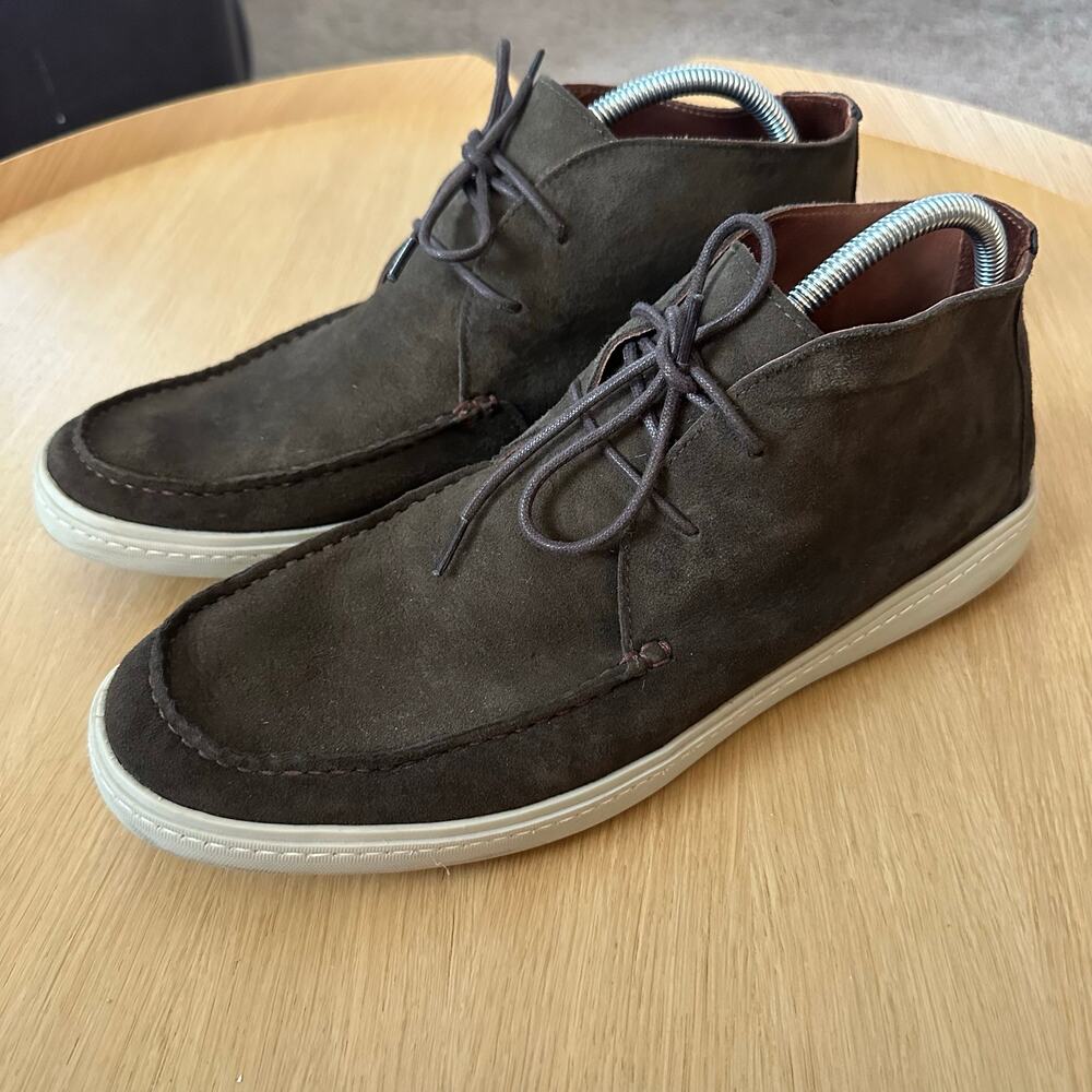 Mercanti Fiorentini | Size 12 RELAX Suede Leather High Top Oxford Shoe Brown